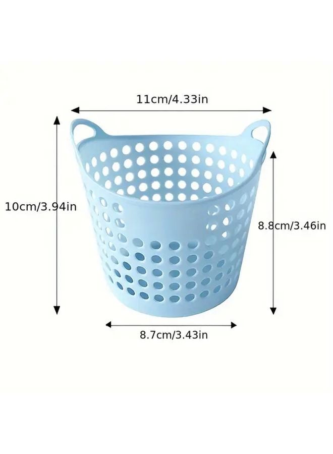 Blue Mini Desktop Storage Basket With Hanging Hook Space Saving Organizer For Home Kitchen Office - Image 4
